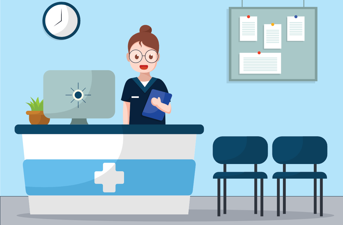 medical receptionist clipart