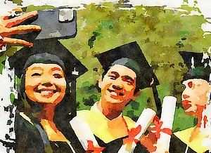 A group of graduated medical assistants taking a selfie